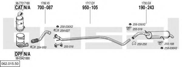 BOSAL 06201550 Система випуску ОГ