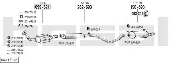 BOSAL 06217185 Система випуску ОГ