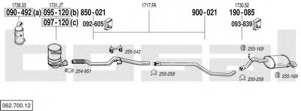 BOSAL 06270012 Система випуску ОГ