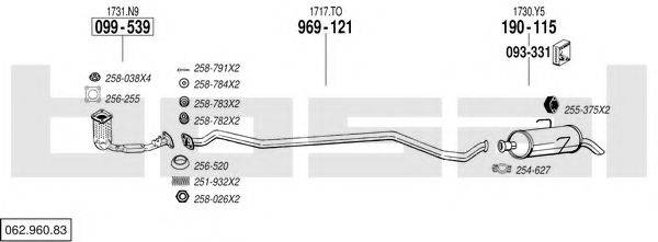 BOSAL 06296083 Система випуску ОГ