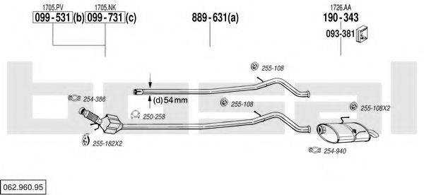 BOSAL 06296095 Система випуску ОГ