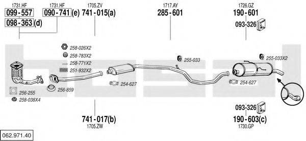 BOSAL 06297140 Система випуску ОГ