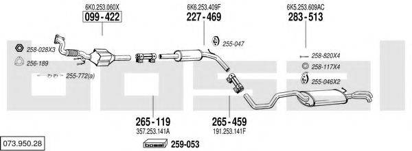 BOSAL 07395028 Система випуску ОГ