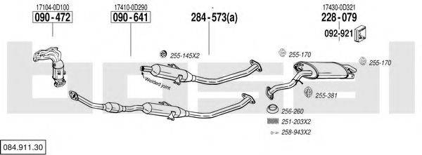 BOSAL 08491130 Система випуску ОГ