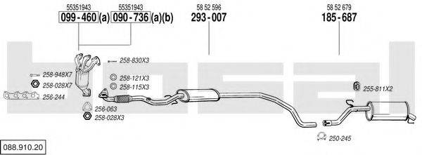 BOSAL 08891020 Система випуску ОГ