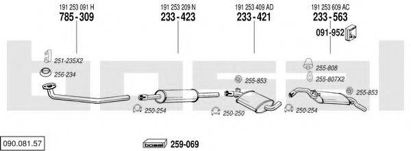 BOSAL 09008157 Система випуску ОГ