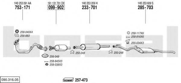 BOSAL 09031605 Система випуску ОГ