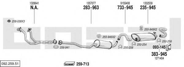 BOSAL 09225951 Система випуску ОГ
