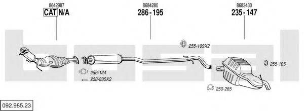 BOSAL 09298523 Система випуску ОГ