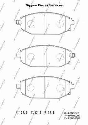 NPS H360I03 Комплект гальмівних колодок, дискове гальмо