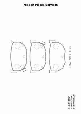 NPS N361N22 Комплект гальмівних колодок, дискове гальмо
