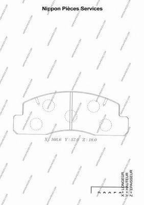 NPS T360A87 Комплект гальмівних колодок, дискове гальмо