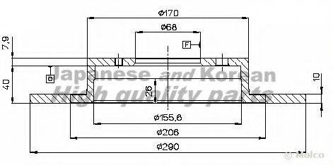 ASHUKI N01460 гальмівний диск