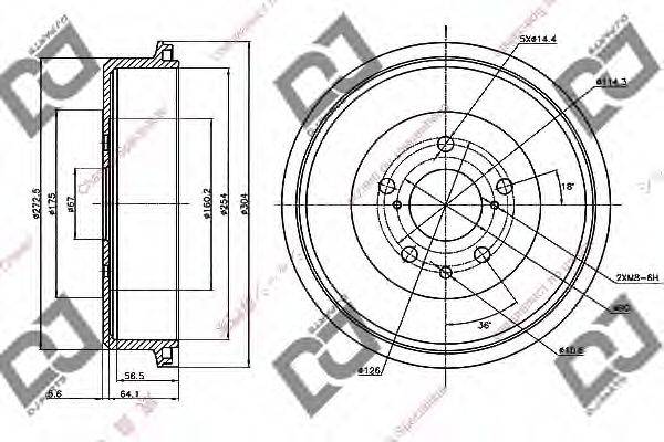 DJ PARTS BR1108 Гальмівний барабан