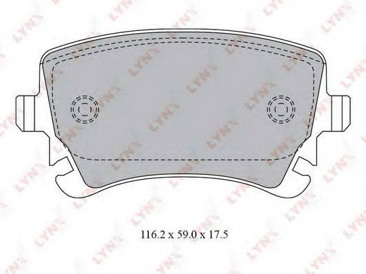 LYNXAUTO BD1224 Комплект гальмівних колодок, дискове гальмо