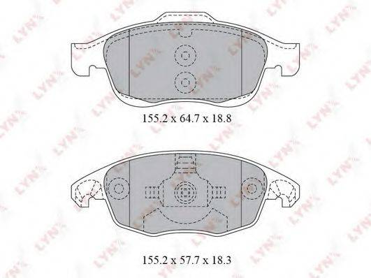 LYNXAUTO BD2223 Комплект гальмівних колодок, дискове гальмо