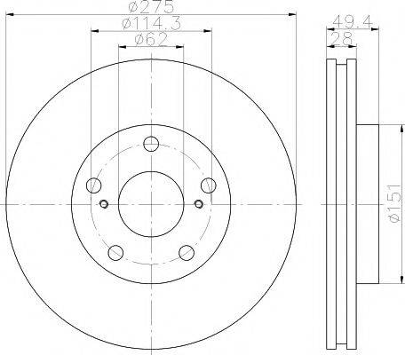 HELLA PAGID 8DD355111601 гальмівний диск
