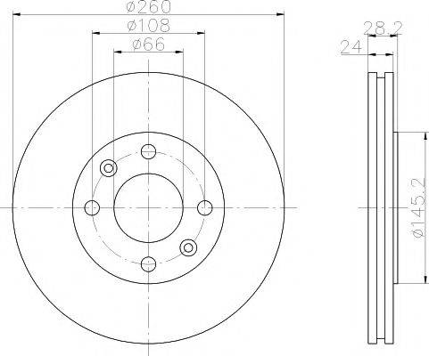 HELLA PAGID 8DD355105021 гальмівний диск