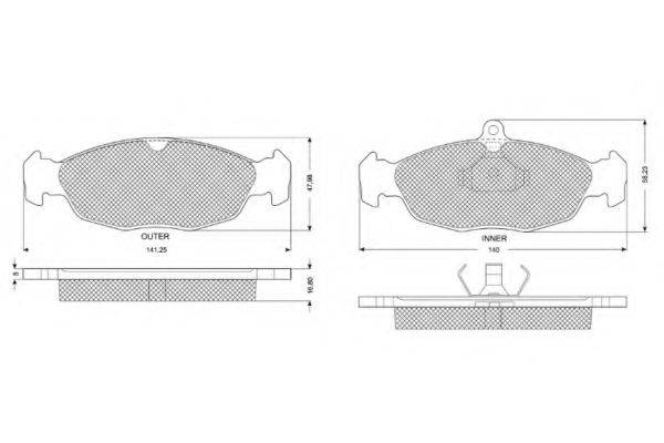 PROCODIS FRANCE PF1049 Комплект гальмівних колодок, дискове гальмо