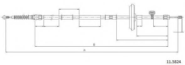 CABOR 115824 Трос, стоянкова гальмівна система