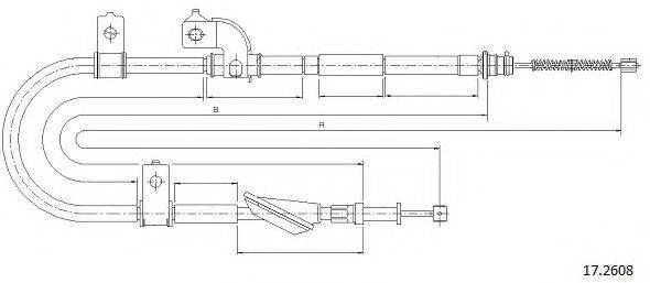 CABOR 172608 Трос, стоянкова гальмівна система