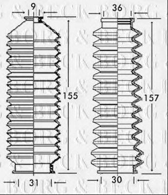 BORG & BECK BSG3133 Пильовик, рульове управління