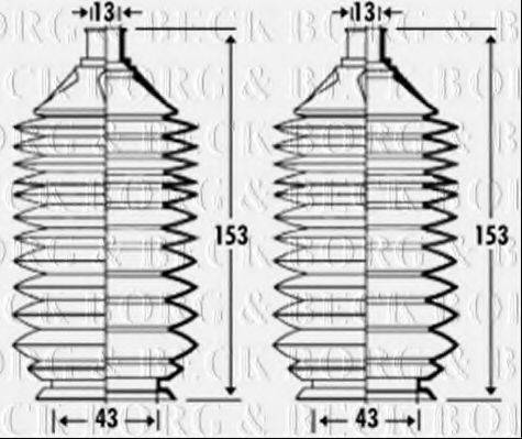 BORG & BECK BSG3332 Пильовик, рульове управління