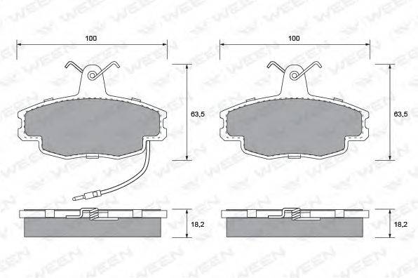 WEEN 1511116 Комплект гальмівних колодок, дискове гальмо