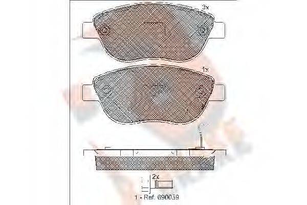 R BRAKE RB1809 Комплект гальмівних колодок, дискове гальмо