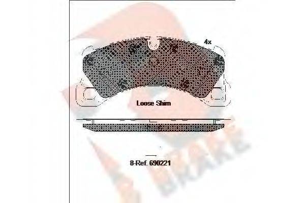 R BRAKE RB2206 Комплект гальмівних колодок, дискове гальмо