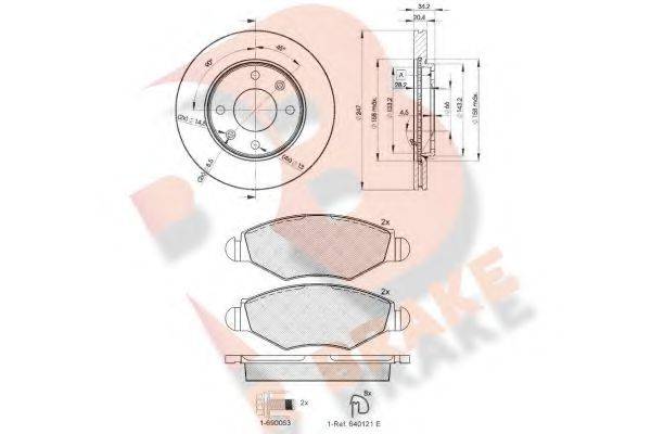 R BRAKE 3R14394694 Комплект гальм, дисковий гальмівний механізм