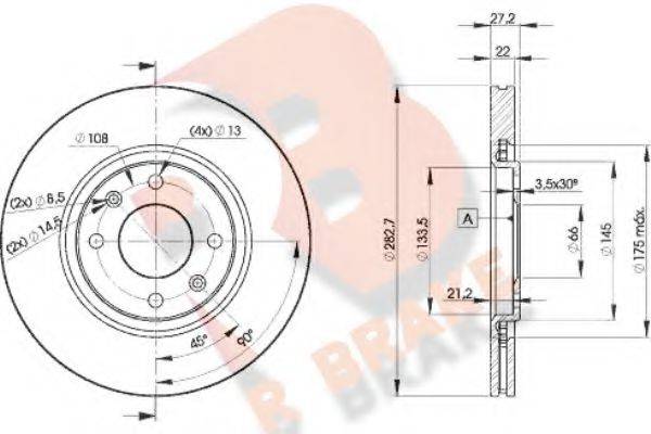 R BRAKE 78RBD27810 гальмівний диск