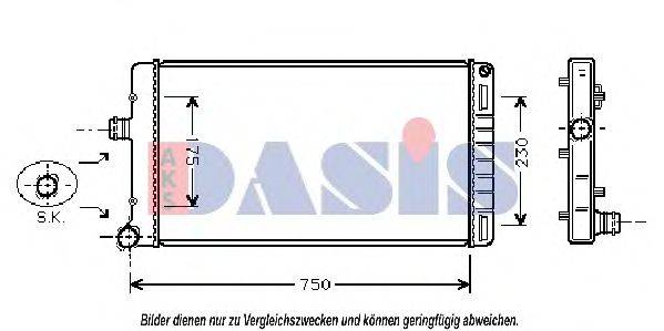 AKS DASIS 080048N Радіатор, охолодження двигуна