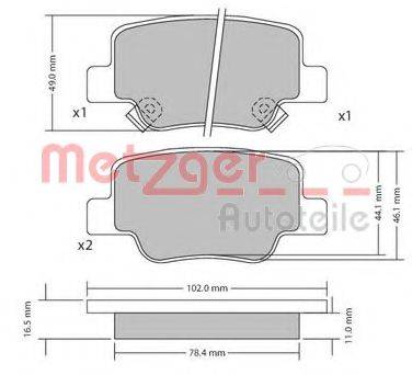 METZGER 1170410 Комплект гальмівних колодок, дискове гальмо