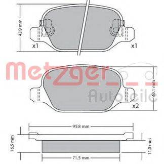 METZGER 1170680 Комплект гальмівних колодок, дискове гальмо